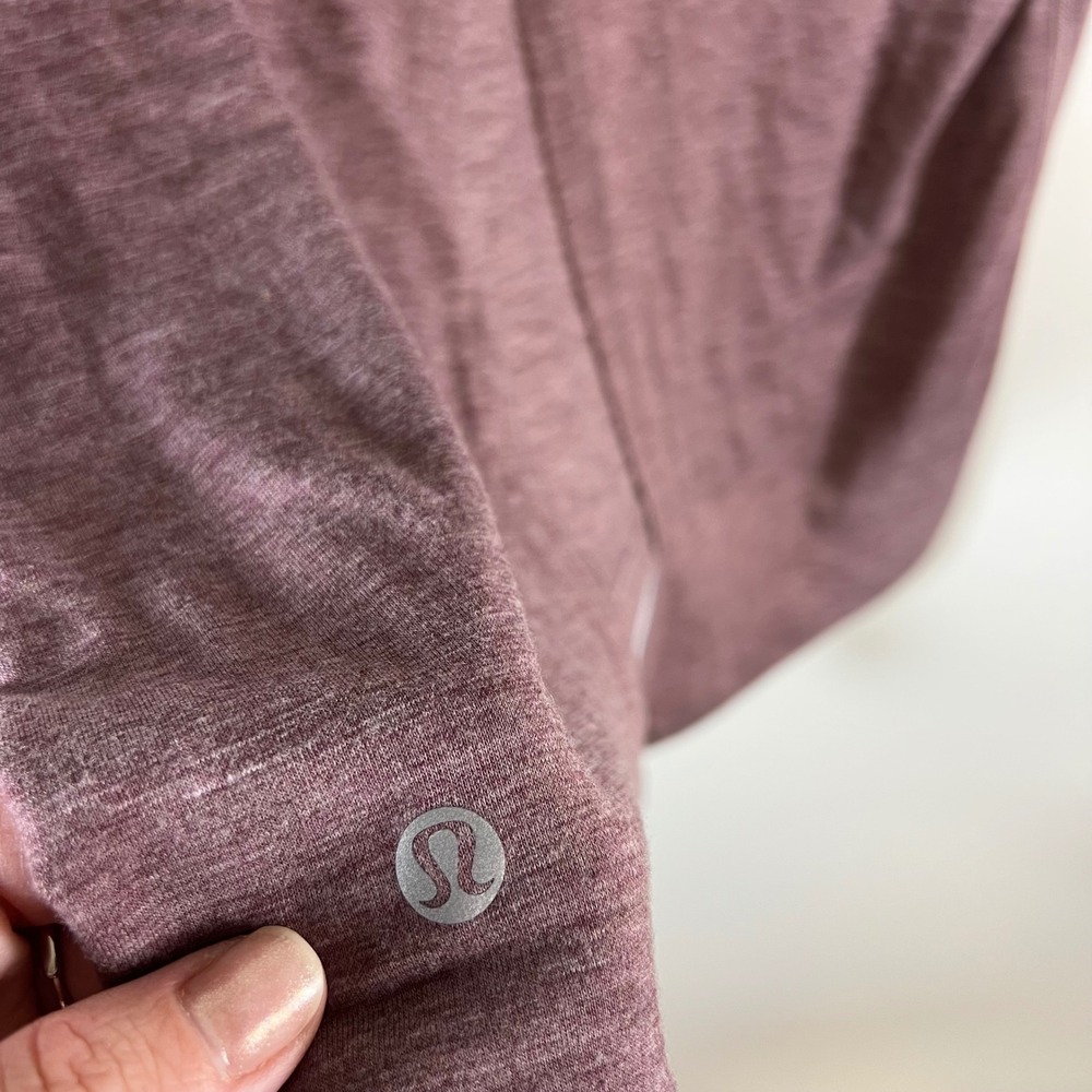 Lululemon Open Back Split Hem Workout Top Heather… - image 7